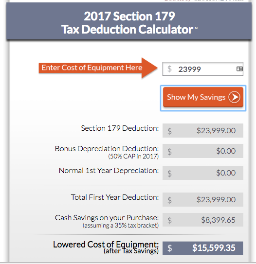 Section 179 discount available on a Triumph Paper Cutter