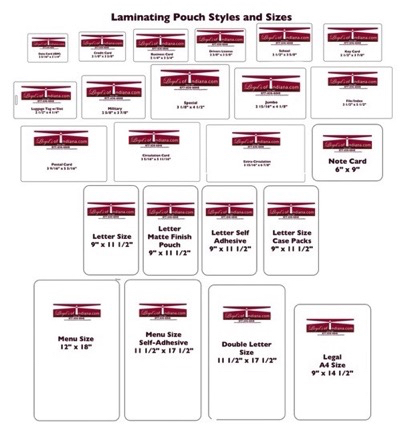 Menu Size Laminating Pouches  Adhesive Back Laminating Pouches